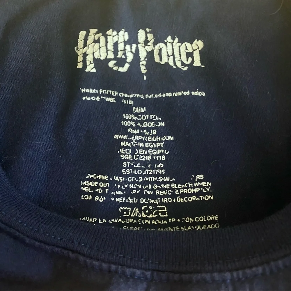 Harry Potter Platform 9 3/4 Blue and Gold Long Sleeve T Shirt Crop Top Size M - Picture 7 of 9
